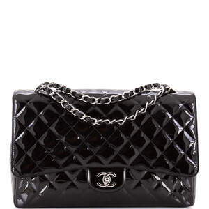 Chanel Maxi Vintage Classic Single Flap Bag Quilted Patent